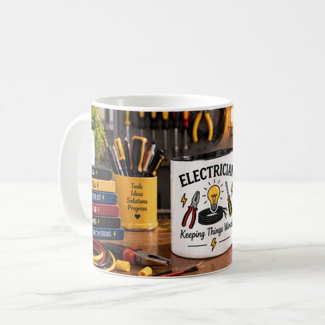 Electrician Keeping Things Wired Mug (Front Left)