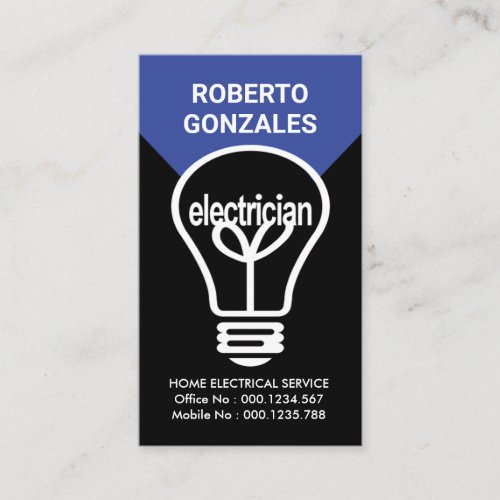 Electrician Light Bulb Beam Business Card