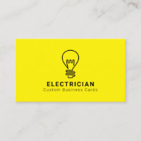 Electrician Light Bulb Business Cards