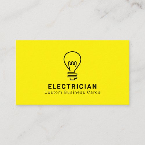 Electrician Light Bulb Business Cards