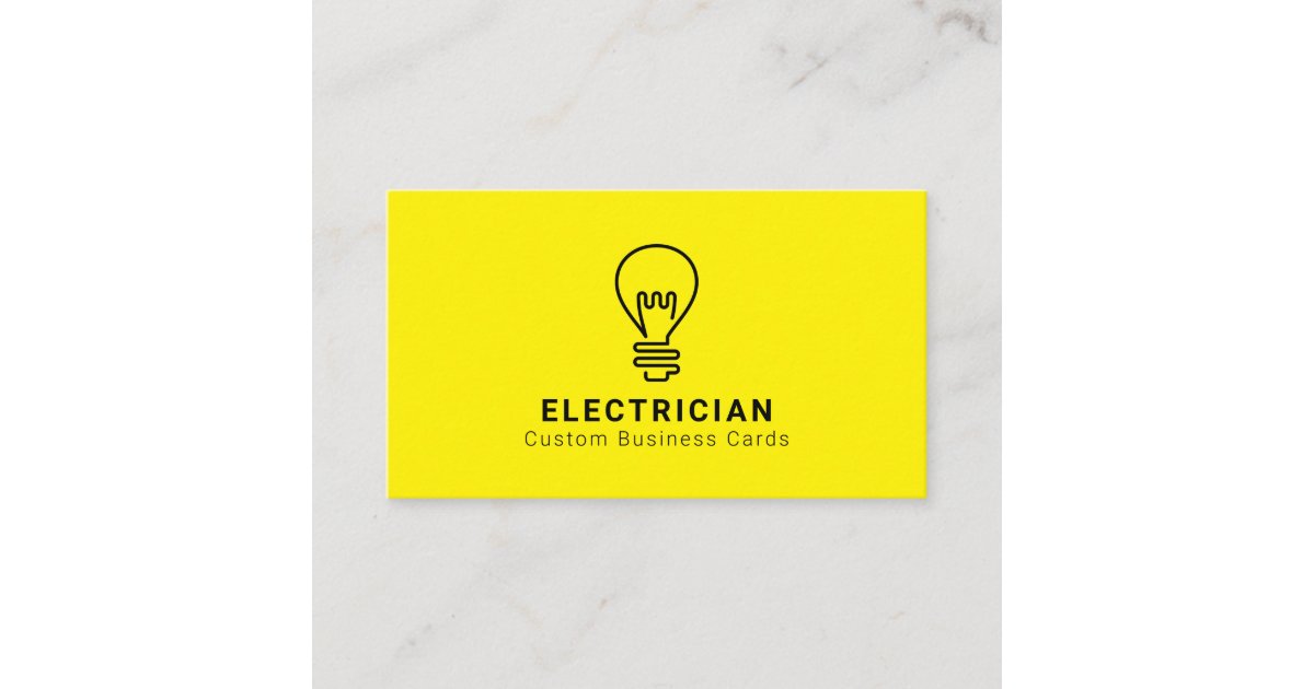 Electrician Light Bulb Business Cards | Zazzle