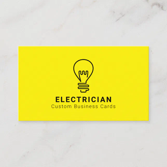 Electrician Light Bulb Business Cards | Zazzle