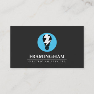 Electrician Light Bulb Logo 2 Business Card