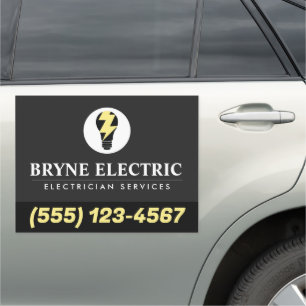 Electrician Light Bulb Logo Car Magnet