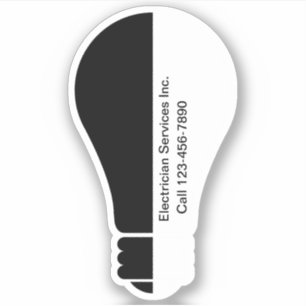 Electrician Light Bulb Shape Promotional Sticker