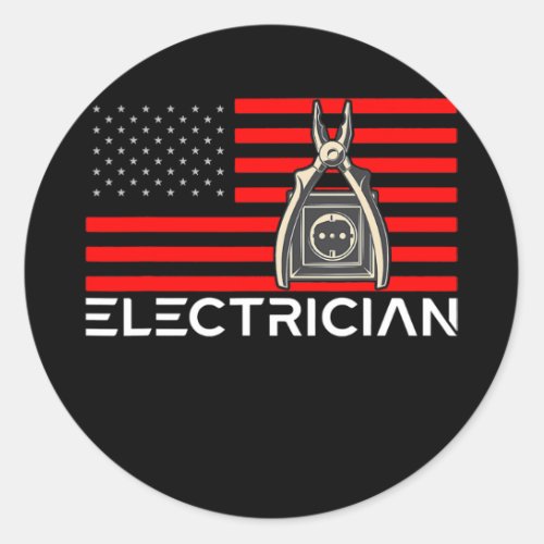 Electrician Lineman Electrical Engineer American Classic Round Sticker