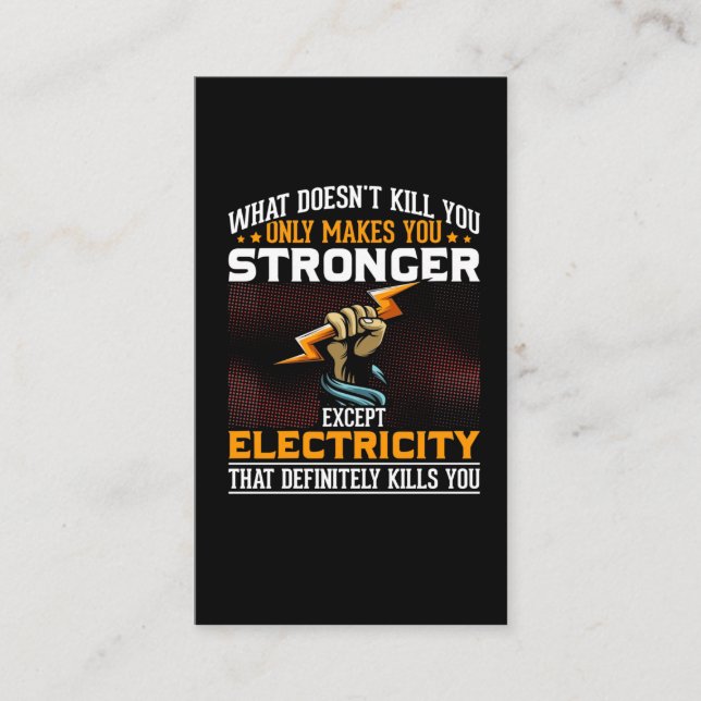 Electrician Lineman Joke Saying Job Husband Humor Business Card (Front)