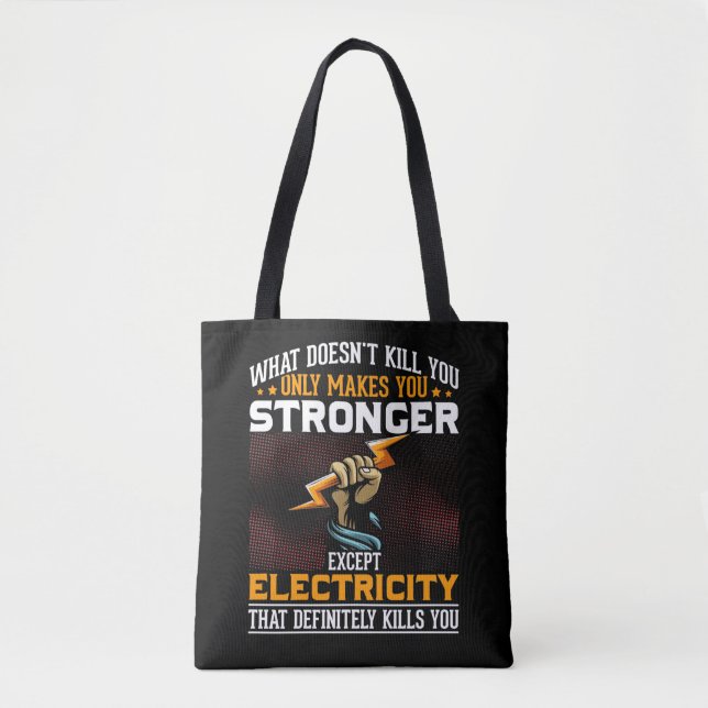 Electrician Lineman Joke Saying Job Husband Humor Tote Bag (Front)