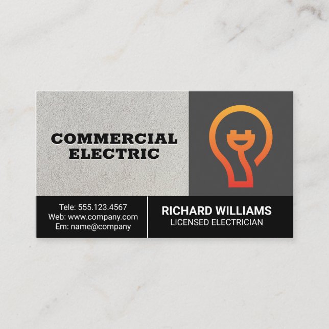 Electrician Logo Business Card (Front)