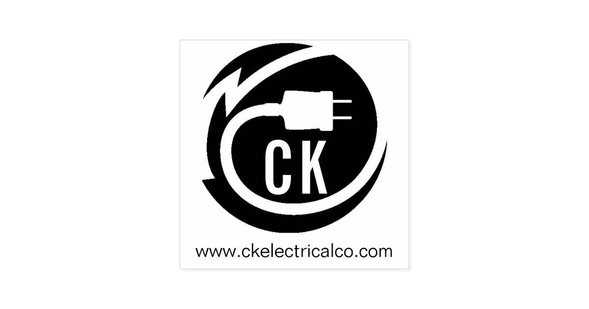 Electrician Logo Design Self Inking Stamp Zazzle Com