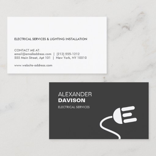 ELECTRICIAN LOGO MODERN BUSINESS CARD I | Zazzle