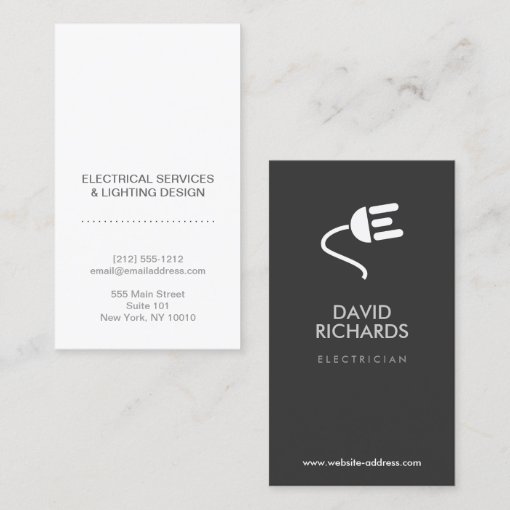 ELECTRICIAN LOGO MODERN BUSINESS CARD III | Zazzle