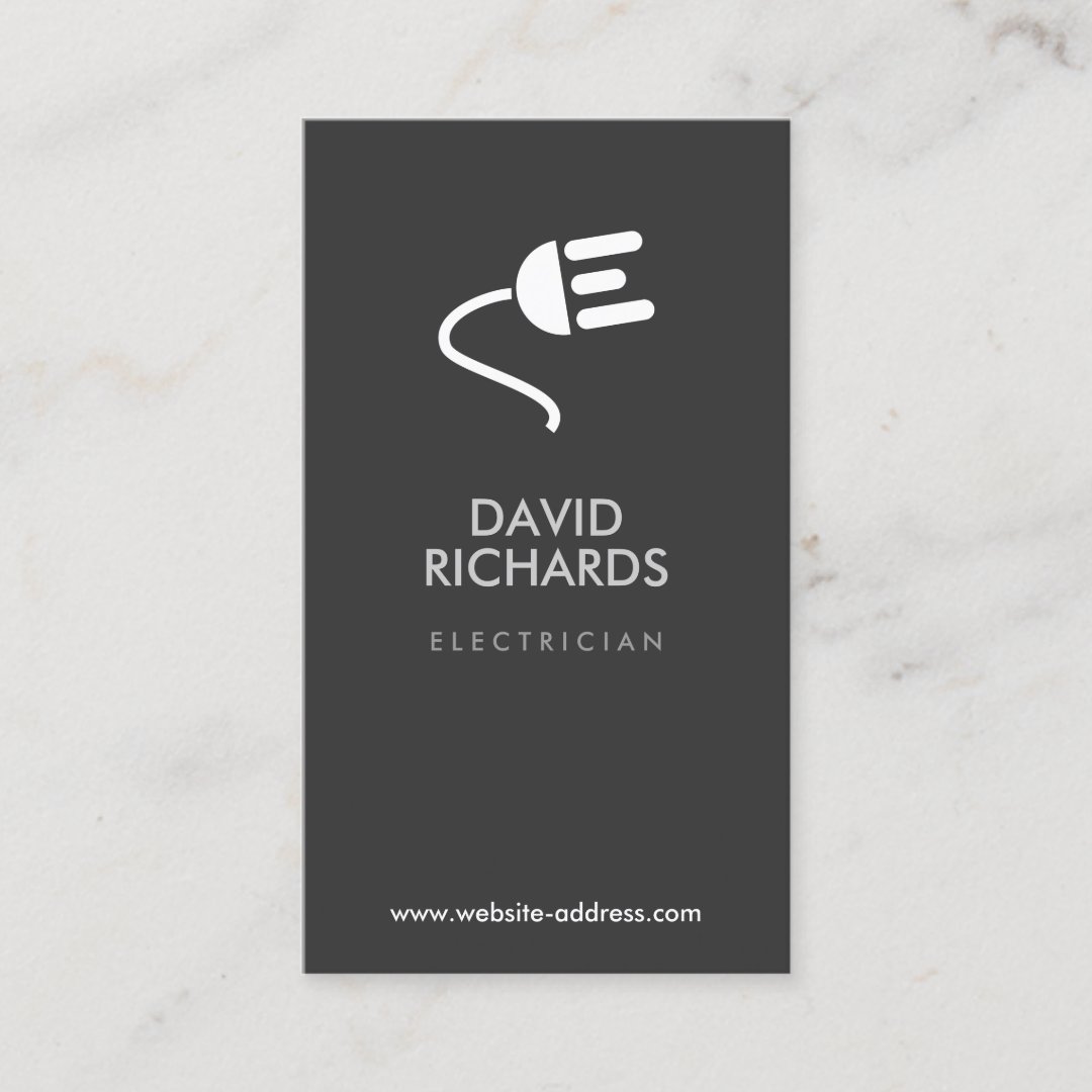 ELECTRICIAN LOGO MODERN BUSINESS CARD III | Zazzle