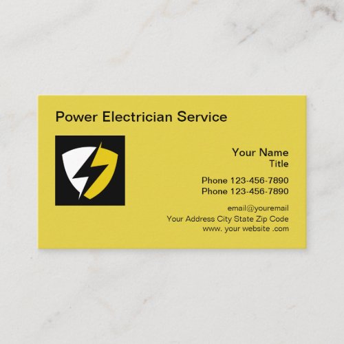 Electrician Logo Template Modern Business Cards