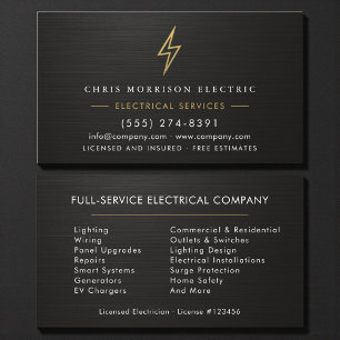 Electrician Metallic Professional Electric Company Business Card