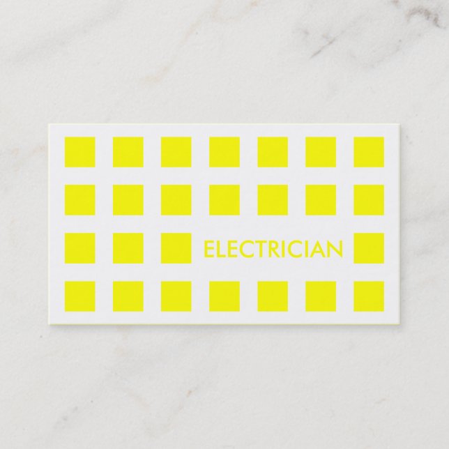 ELECTRICIAN (mod squares) Business Card (Front)
