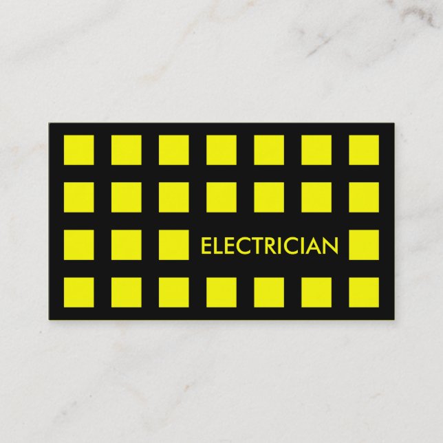 ELECTRICIAN (mod squares) Business Card (Front)