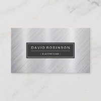 Electrician - Modern Brushed Metal Look Business Card