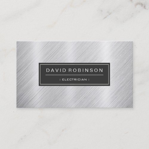 Electrician _ Modern Brushed Metal Look Business Card