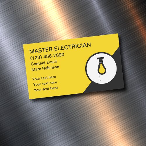 Electrician Modern Cool Business Card Magnets