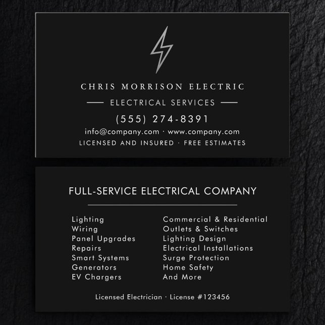 Electrician – Modern Electric Company Business Card (Creator Uploaded)