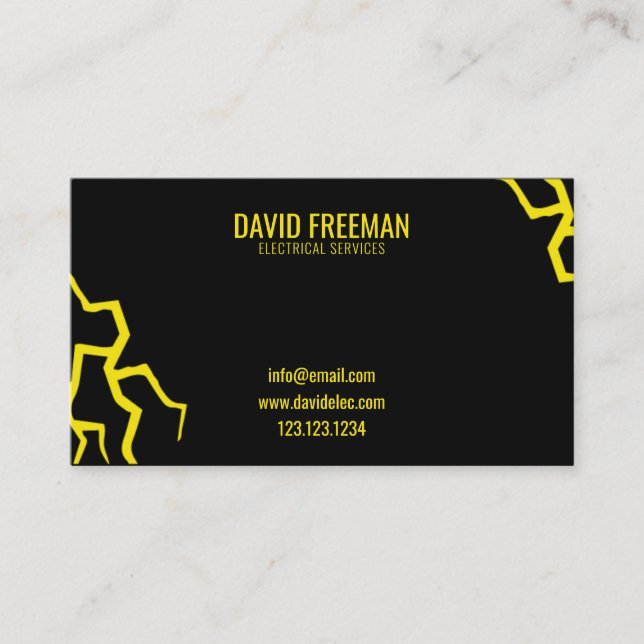 Electrician Modern Lighting Electrical Service Business Card (Front)