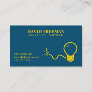 Electrician Modern Lighting House Wiring Services Business Card