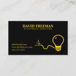 Electrician Modern Lighting House Wiring Services Business Card