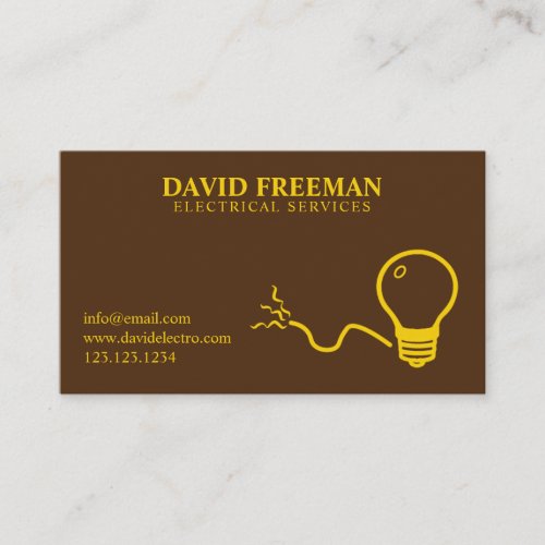 Electrician Modern Lighting House Wiring Services  Business Card