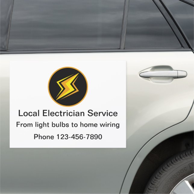 Electrician Modern Logo Mobile Car Magnets (In Situ)