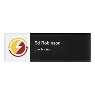 Electrician Modern Logo Staff Name Tags