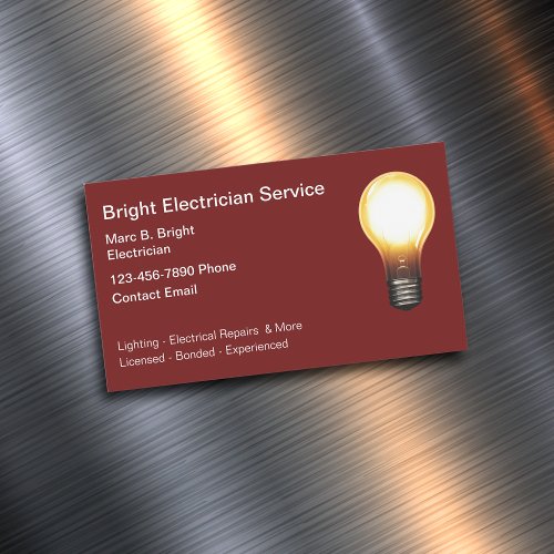 Electrician Modern Magnetic Business Cards