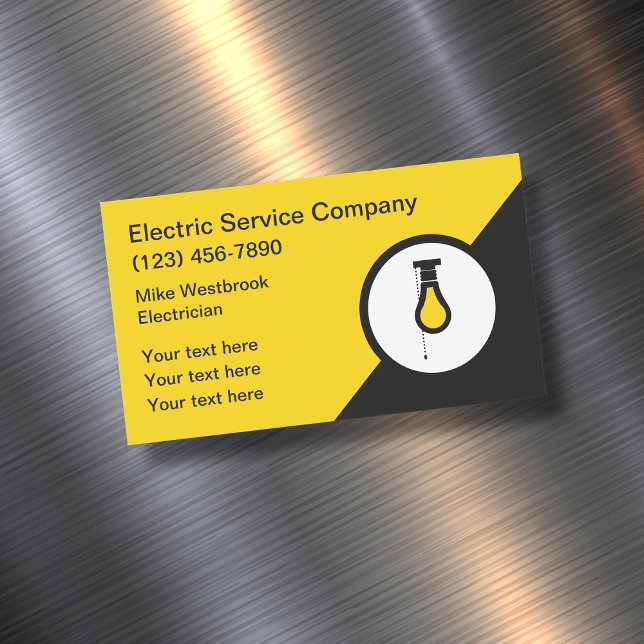 Electrician Modern New Business Card Magnets (Creator Uploaded)