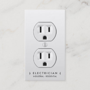 Electrician modern simple white electrical outlet appointment card