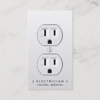 Electrician Modern Simple White Electrical Outlet Appointment Card by busied at Zazzle