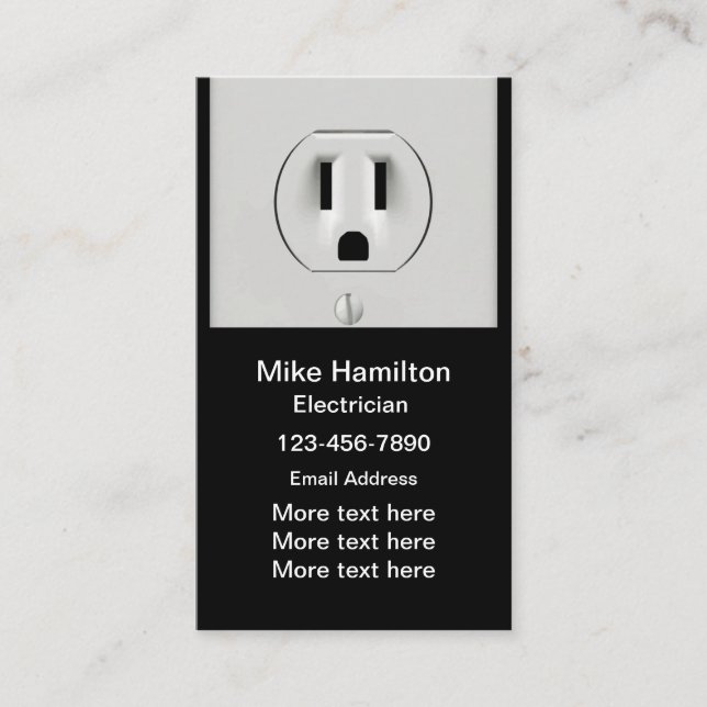 Electrician Modern Vertical Business Cards (Front)