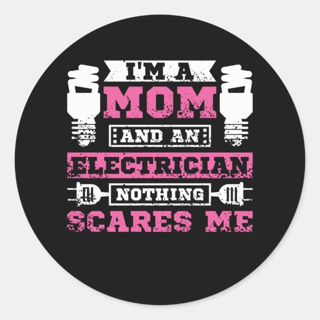 Electrician Mom Classic Round Sticker (Front)