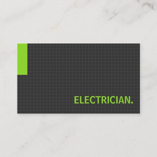 Customizable Electrician- Multiple Purpose Green Business Cards