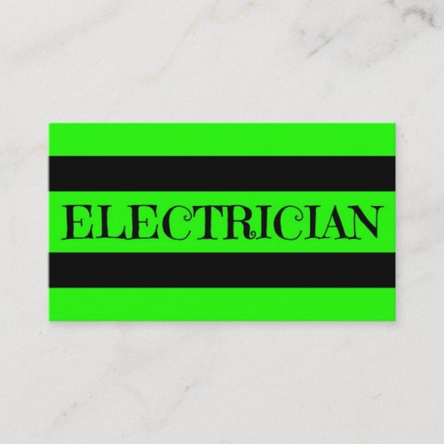 Electrician Neon Green Business Card