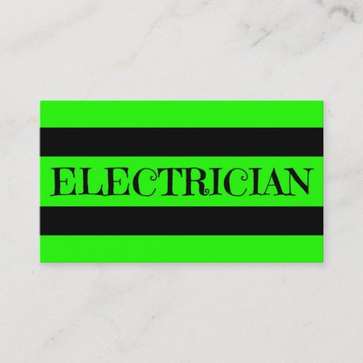 Customizable Electrician Neon Green Business Card