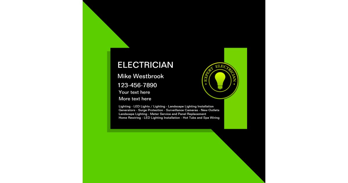 Electrician New Unique Business Cards | Zazzle