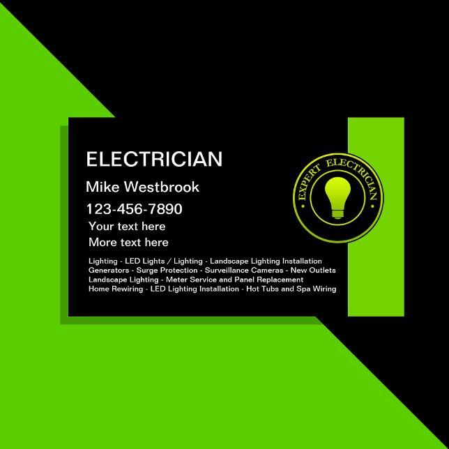 Electrician New Unique Business Cards (Creator Uploaded)