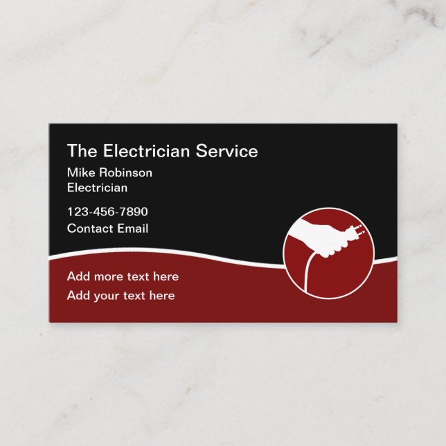 Electrician Newly Designed Business Cards (Front)