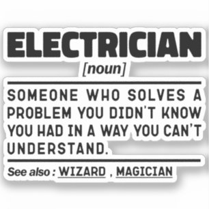 Electrician Noun Cool Dad Sarcastic Fathers Day  Sticker