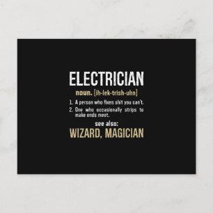 Electrician Noun Definition Funny Lineman Gifts Postcard
