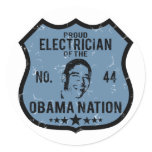 Electrician Obama Nation Classic Round Sticker