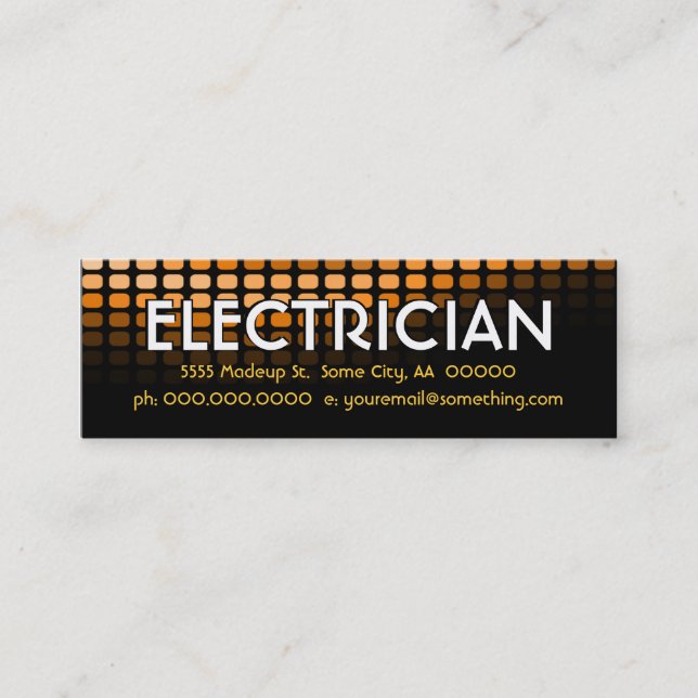 electrician orange meters mini business card (Front)