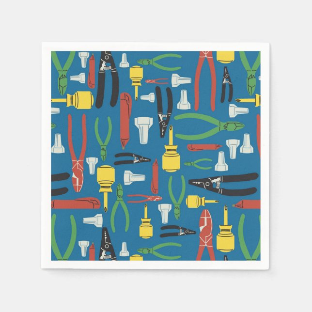 Electrician Party Napkins Tool Themed Decor (Front)
