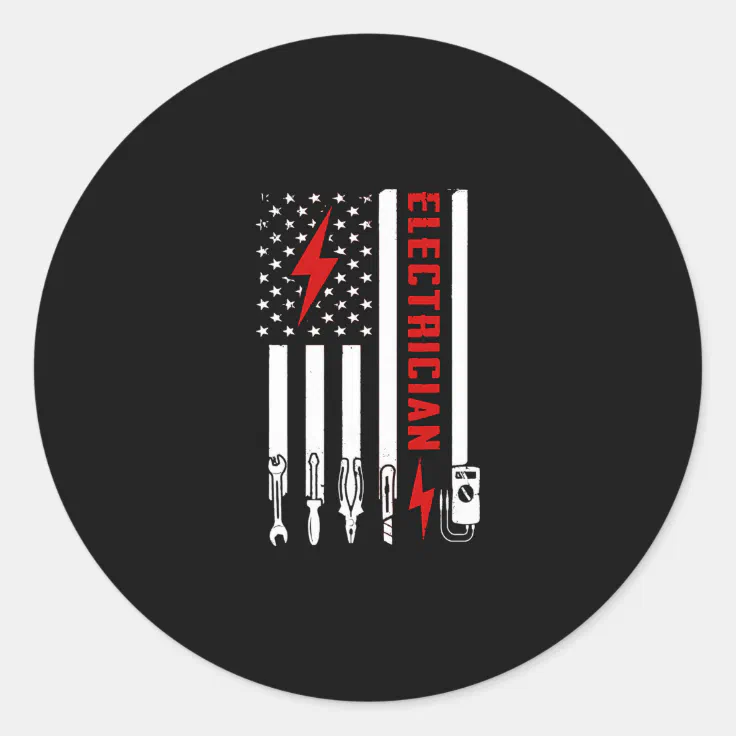 Electrician Patriotic American Flag Electrician Gi Classic Round