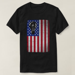 Electrician Patriotic American Flag Electricians T-Shirt